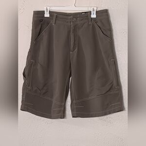 Kuhl Men's Shorts, 34 Waist, 10 Inch Inseam, Olive Color, 88% Nylon, 12% Spandex